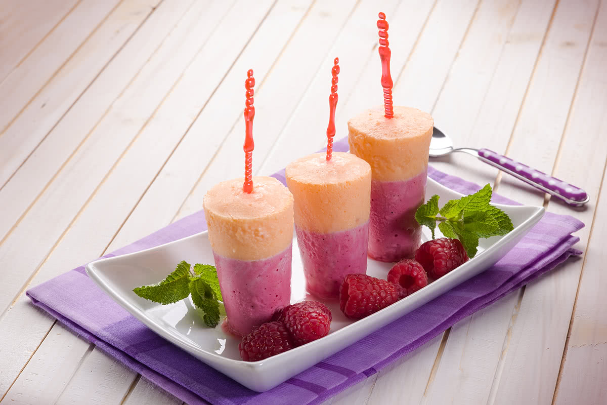 Icy Fruit Pops on Plate